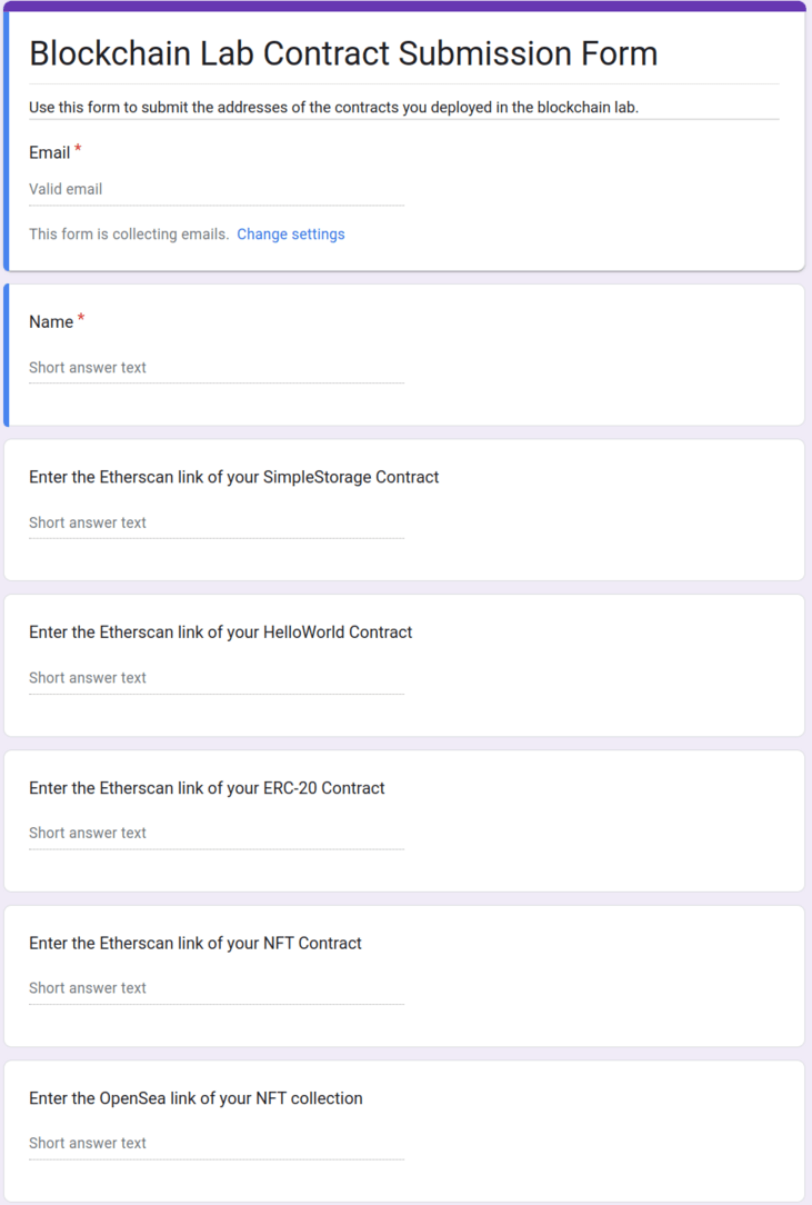 Blockchain Lab Contract Submission Form
