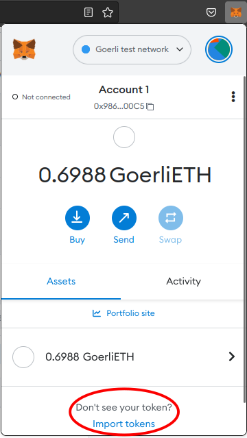 Metamask Import Token Link